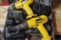 DEWALT 3 DRILLS BATTERY & CHARGERS NOT TESTED