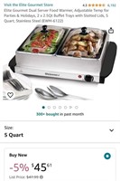 Dual Sever Food Warmer (Open Box, Powers On)