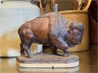 Bundy & Co Machine Sitting Carving American Bison