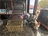 Farmhouse Decor (5) Roosters / Basket Decor Pcs