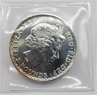 2014 Britannia 1 Oz Silver 2 Pound Coin