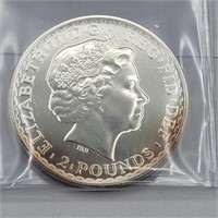 2014 Britannia 1 Oz Silver 2 Pound Coin