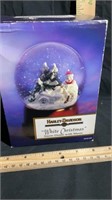 Harley Davidson White Christmas Snow Dome with