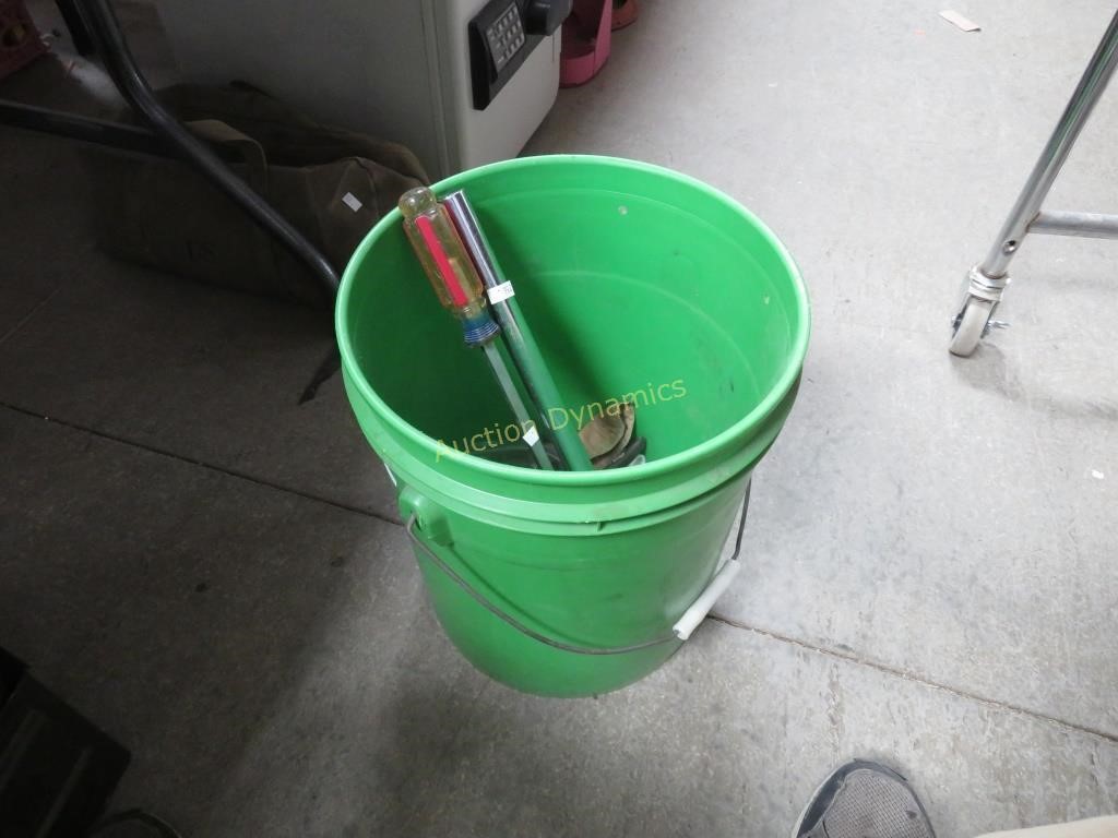 Green Bucket of Tools