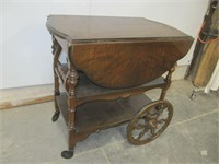 ANTIQUE TEA WAGON WITH DRAWER