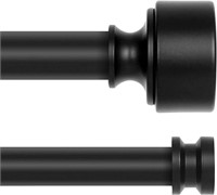 Black Double Curtain Rods for Windows 36 to 72