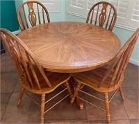 63 - ROUND TABLE W/ 4 CHAIRS