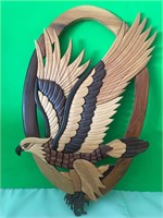 Majestic Hand Carved Eagle in flight 16 1/2” tall