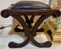 63 - FOOTSTOOL W/ UPHOLSTERED TOP