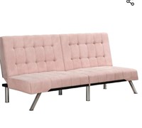 DHP Emily Convertible Futon, Pink Velvet