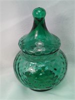 Empoli Green Italian Glass Apothecary Jar Candy