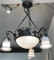 Alabaster Wrought iron hanging chandelier