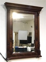 Antique American Flame Mahogany Mirror