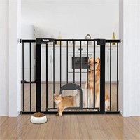 Babelio Upgraded Baby Gate with Cat Door,