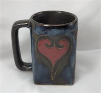 Signed, Mara Mexico, Hearts Coffee Mug Art Glazed