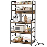 SUPERJARE Bakers Rack with Power Outlets, 65"H