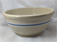 Antique Blue & White Banded Yellow Ware Large