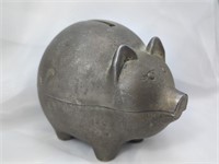 Vintage Metal Steel Bank, Pretty Piggy Penny