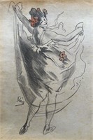 Drawing on paper ,Jules Cheret