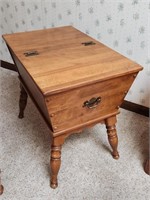 Ethan Allen Heirloom Maple Wood Dough Box End