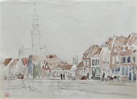 Drawing on paper ,Theo van Rysselberghe.