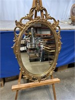 Vintage oval hanging mirror, approximate