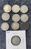 10 V-Nickels US Coins