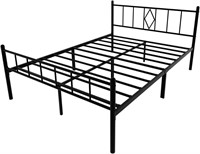 $69  Emiosmt 14in Full Bed Frame  Black  No Spring