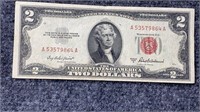 1953 A Red Seal $2 Bill US Currency Note