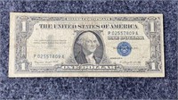 1957 A US $1 Silver Certificate US Currency Note