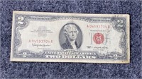 1963 Red Seal $2 Bill US Currency Note