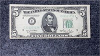 1950 US $5 Federal Reserve Note US Currency