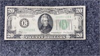 1934-A US $20 Federal Reserve Note US Currency