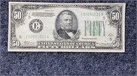 1934 US $50 Federal Reserve Note US Currency