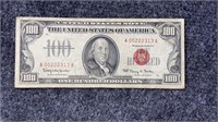 1966 US $100 Red Seal US Currency
