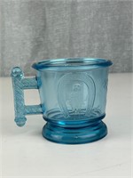 Antique Blue Glass Owl Good Luck mug