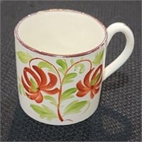 Antique Creamware Mug / Coffee Can - Hand Painted