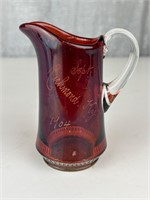 1904 Ruby Red Richmond KY souvenir pitcher