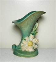 Roseville Vase 171 8,  Flower Cornucopia Green