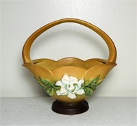 Roseville Pottery Gardenia Handled Basket Planter