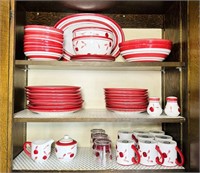 Dansk Hand Painted Cherry Themed China Set