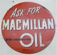 2 Sided Macmillan Oil Metal Sign