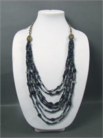 Beautiful Large Beaded Carnival Glass Necklace