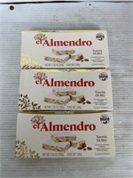 El Almendro crunchy almond turron 3 pack best by