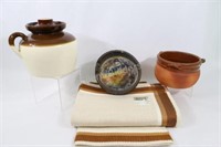 NEW - 1970's Table Linens, Bean Pot, Ceramics