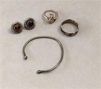 Sterling Ring, Earrings & Bangle