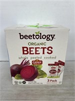 Organic beets whole peeled cooked 3 packs