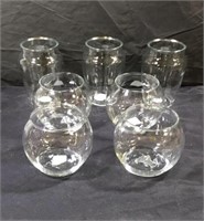 Glass tapered  and round flower vases