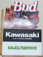 Bud and Kawasaki Signs