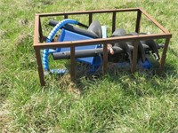 Blue Skid Steer Post Hole Auger 3 Bits